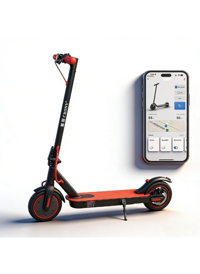 CRONY Foldable Electric Scooter Lightweight, 250W Motor, Speed 25 km/h, Range 10 km, Max Load 100 kg, App Control, Red, M365 - Image 1